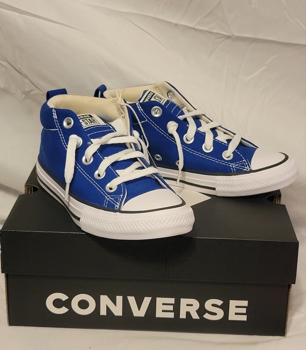 Converse CTAS Street Mid Blue/White/Black Sz Youth 1